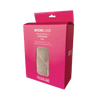 Eine rosa Schachtel mit der Aufschrift „Kochblume Probierset Microfaser“ und einem Sichtfenster, durch das ein beiges Mikrofasertuch zu sehen ist; die Schachtel enthält fünf Stück.
