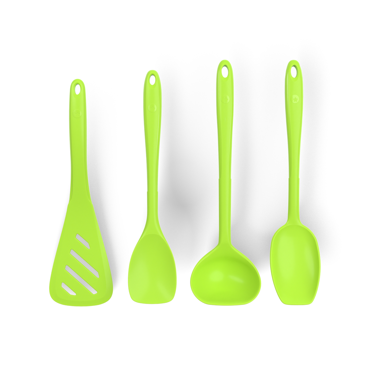 Küchenhelfer-Set 4 tlg. - Design-Schlitzwender L & Soßenlöffel L & Schöpfkelle L & Flexlöffel L