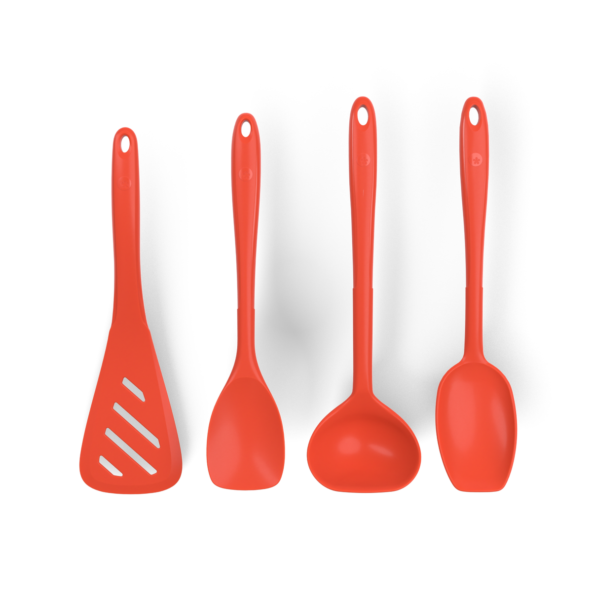 Küchenhelfer-Set 4 tlg. - Design-Schlitzwender L & Soßenlöffel L & Schöpfkelle L & Flexlöffel L