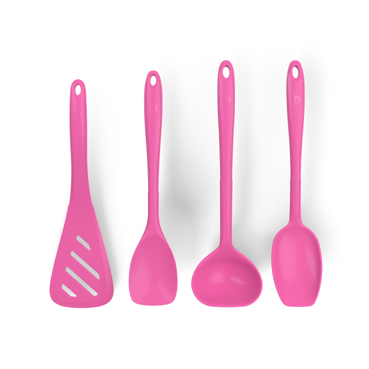 Küchenhelfer-Set 4 tlg. - Design-Schlitzwender L & Soßenlöffel L & Schöpfkelle L & Flexlöffel L