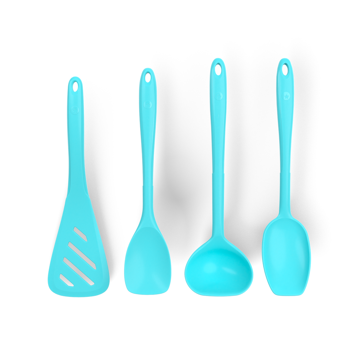 Küchenhelfer-Set 4 tlg. - Design-Schlitzwender L & Soßenlöffel L & Schöpfkelle L & Flexlöffel L