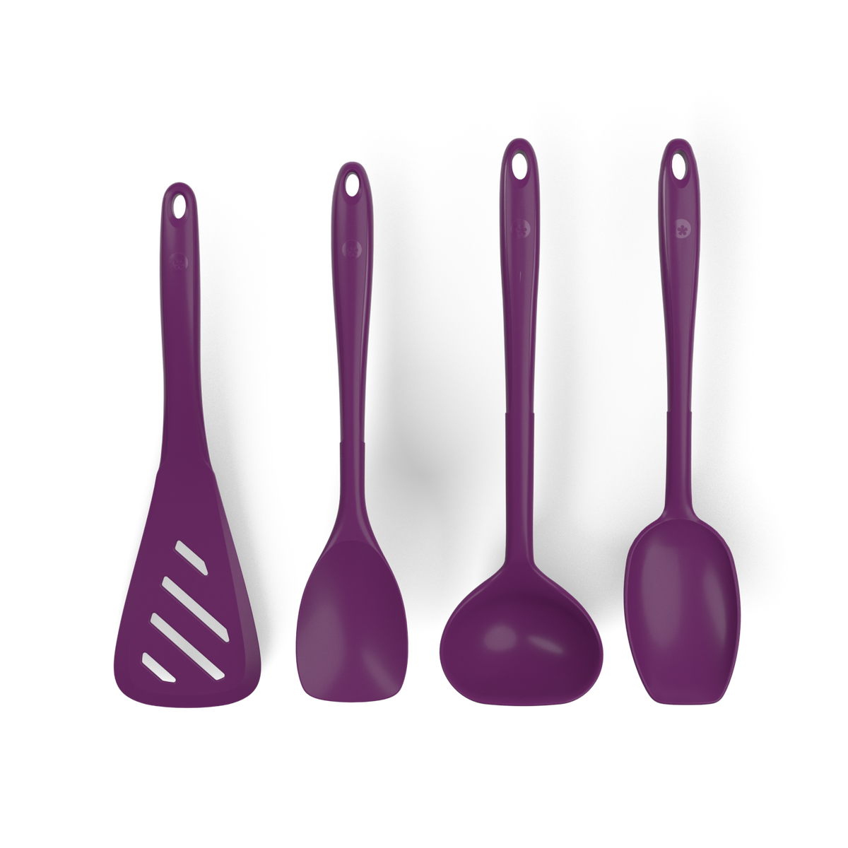 Küchenhelfer-Set 4 tlg. - Design-Schlitzwender L & Soßenlöffel L & Schöpfkelle L & Flexlöffel L