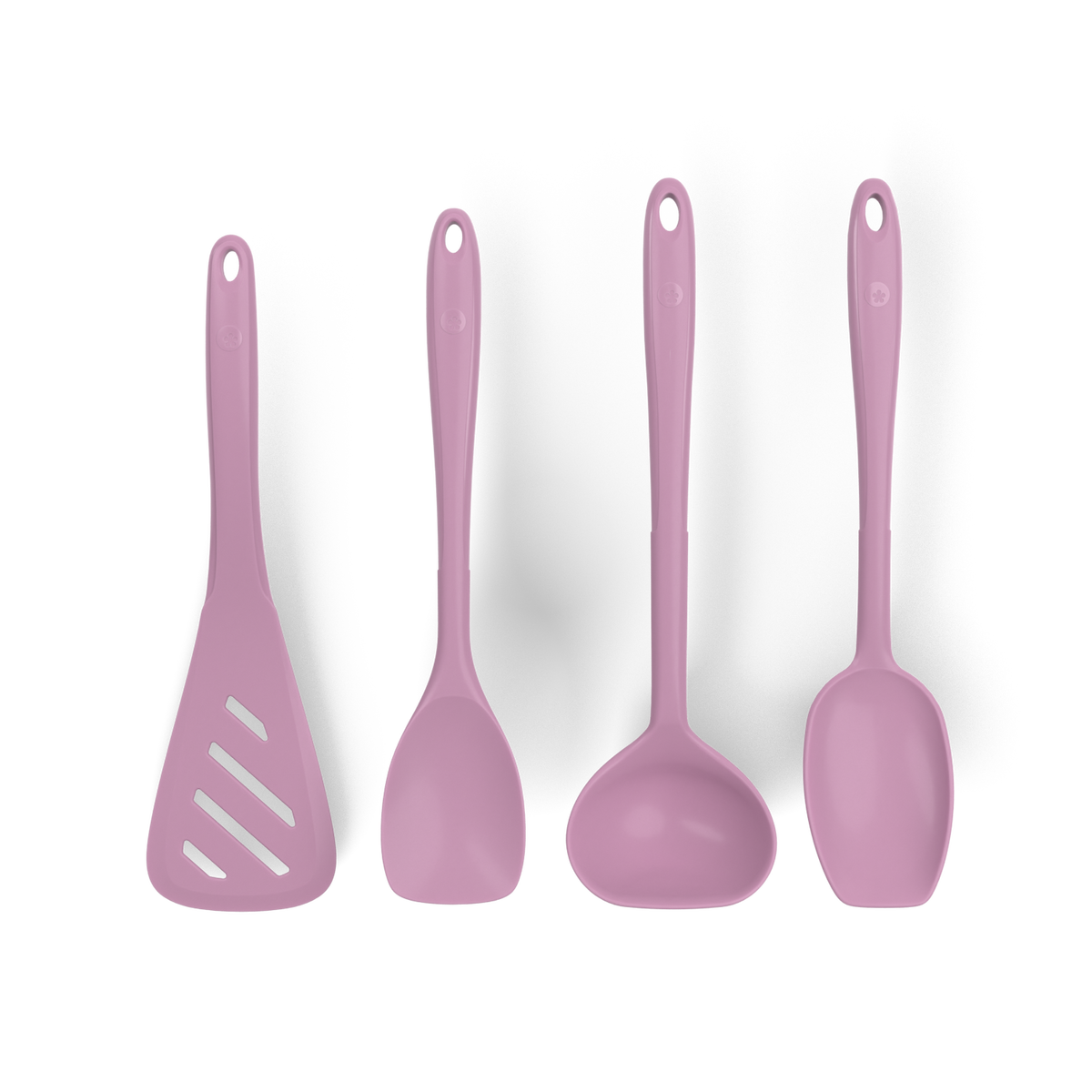 Küchenhelfer-Set 4 tlg. - Design-Schlitzwender L & Soßenlöffel L & Schöpfkelle L & Flexlöffel L